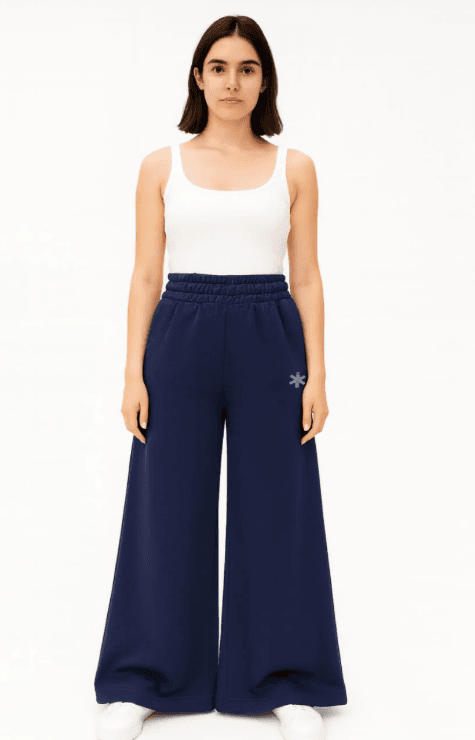 2704-OSK Wide Leg Flare Trouser Women-Navy